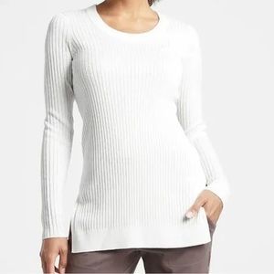 Athleta Ribbed White Sweater